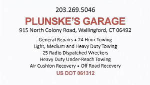 Plunske's Garage Business Card
